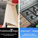 Stainless Steel Stove Gap Cover (2 Pack, Black), Stove Gap Filler for Kitchen, Range Trim Kit, Heat Resistant with Easy Clean, Adjustable Length 13.8 to 27.5