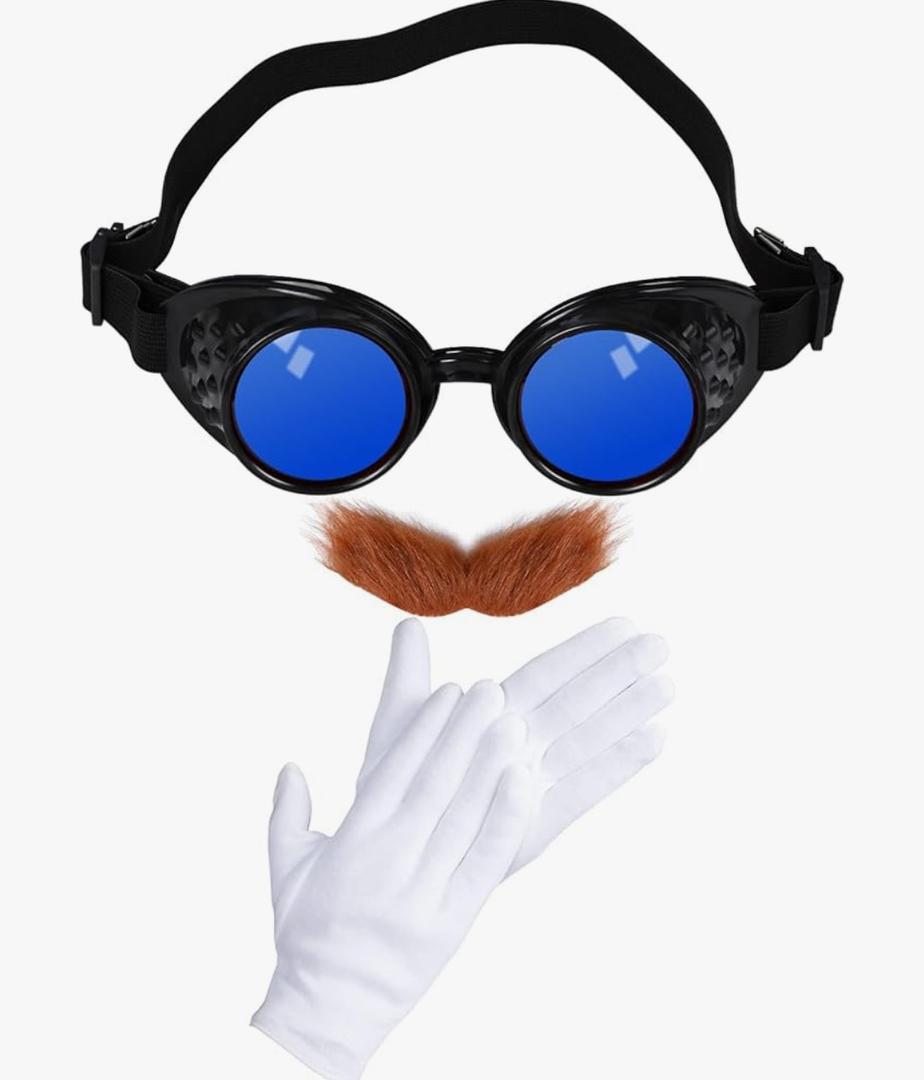 Skicuff Mustache Goggles Glasses Man Beard Costume Movie Accessories Halloween Party Cosplay Props