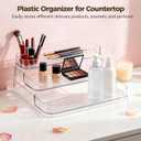 OMISTAR 3 Pcs 3 Tier Spice Rack Organizer, Clear Plastic Organizer for Countertop, Kitchen Cabinet Organizer and Vanity, Versatile Storage Shelf for Cosmetics, Perfume, and More