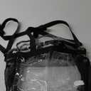 Paxiland Clear Bag for Stadium Events 12x6x12, Clear Tote Bag with Reinforced Strap, Transparent Bag for Sports Concert (Black)