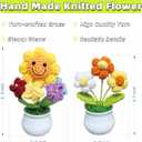 Knitted Flower Handmade Artificial Flowers, Potted Plant, Sunflower Decor, Flower Decor