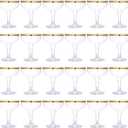 24 Pcs Champagne Tower Glasses Set, 5 oz Plastic Champagne Coupe Glasses With Gold Rim, Stackable & Shatterproof Disposable Stem Margarita for Wedding Birthday Party Bar (Clear, Gold Rim)