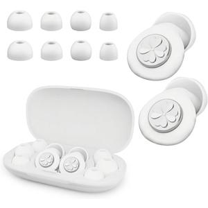 Ear Plugs for Sleeping Noise Cancelling,Ultra-Comfy Noise Reduction for Side Sleepers,56dB Reusable Silicone Earplugs for Snoring Blocking,Hearing Protection for Concerts,Shooting & Travel(White)