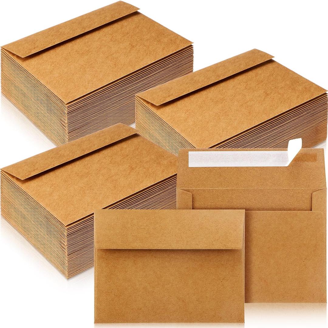 Fainne 800 Pack Brown Envelopes Bulk, Kraft Envelopes for Invitation, 120 GSM Gift Card for Office, Gift, Party, Baby Shower, Wedding (A2 5.75 x 4.375")