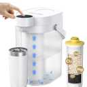 Waterdrop Rechargeable Water Filter Dispenser, 5-Stage Long-Life Instant Electric Powerful Pitcher, Reduce 70+ Contaminants, Soften Water, 15-Cup Countertop Water Filtration System, NOT Reduce TDS