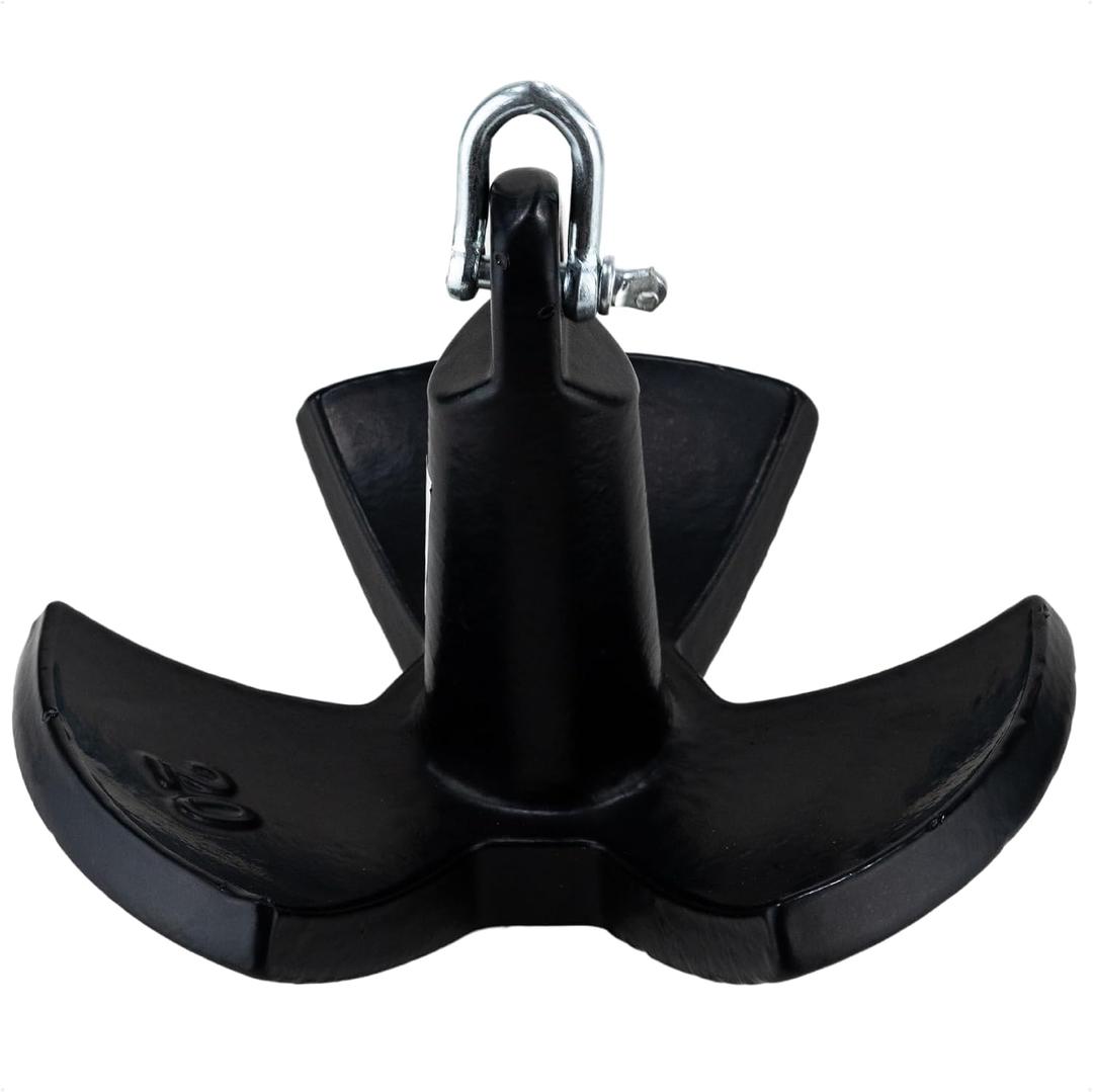 Five Oceans River Boat Anchor & Boat Anchor Kit, Black PVC Vinyl Coated, Multiple Sizes for Paddle Board, Small Boat, Kayak, Jet Ski, Canoe