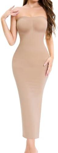 LIRASDIS Strapless Shapewear Slip for Under Dresses Full Slip Dress for Women Tummy Control Seamless Body Shaperwear dress, Small
