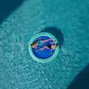 Round Floating Ring Inflatable Water Hammock Heavy Duty River Floats Lake Raft for Adults Tanning Pool Lounger Float Island Platform Pad Mat for Party (Mint Green+Blue)