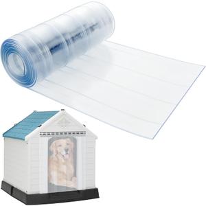 SHUESS Plastic Vinyl Replacement Strip Curtain 6.56 Ft x 7.5 Inch, 0.08 Inch Thickness, Clear Plastic Strips Freezer Curtains, PVC Doggie Door Replacement Strips for Commercial Entry Doors, Pet Doors
