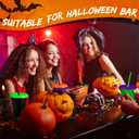 Skylety 16 Pcs Plastic Cups with Lids and Straws 16 oz Plastic Cups Coffee Reusable Tumbler Water Bottle Holiday Christmas Party Supplies Gifts for Drinking Coffee Cocoa(Halloween Color)