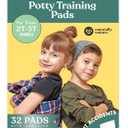 Naturally Nature Potty Training Diaper Booster Pads for Toddlers, Size 2T-5T, Super Absorbent Diaper Liners for Day and Overnight Use, Leak-Free Comfort for Light Accidents, Ultra-Soft, 32 ct.