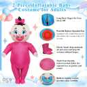 2 Pack Giant Inflatable Baby Costume 91", Blow Up Outfit for Adults, Baby Gender Reveal Party & Gender Reveal Ideas, Boy Girl Reveal Costume for Halloween Christmas Cosplay