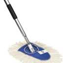 Nine Forty Heavy Duty, Industrial-Strength Cotton Wedge Dust Mop Head w/ Handle - Home & Commercial Hardwood Floor Cleaning - Designed for High-Performance Janitorial & Housekeeping Tasks