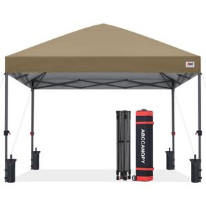 ABCCANOPY 10x10 Pop Up Canopy, Heavy Duty Weather Protection, Light Brown