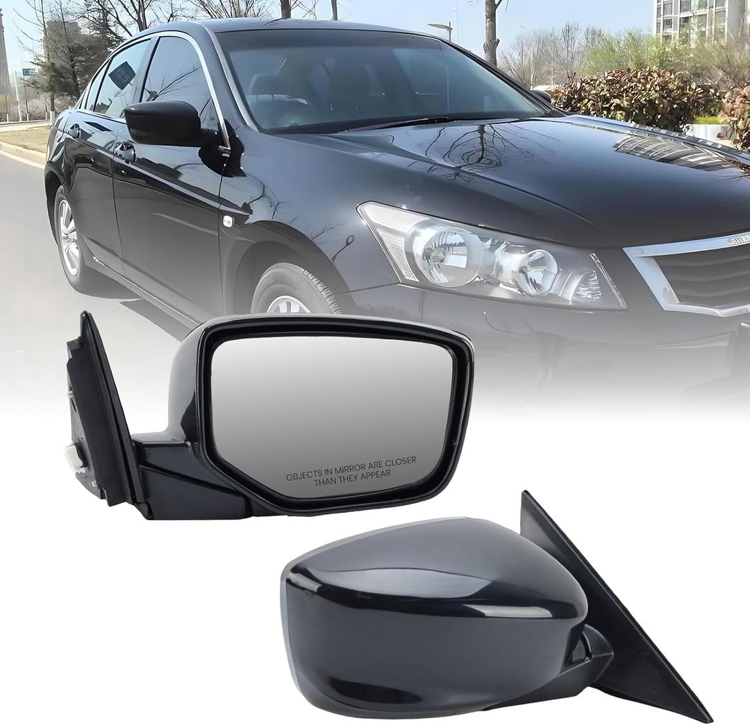 Right Passenger Side Mirror Compatible with Honda Accord 2008 2009 2010 2011 2012 Power Manual Folding Non-Heated Door View Mirrors 3 Pins