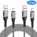 Durcord USB C Cable, Upgarded 2Pack 10ft Fast USB Type C Charging Cable for Android/Phone/Pad/Laptop, Type C Charger Braided USB Cable Compatible withi Phone 17/16/15/Pro/Plus/Max/Sam.SungSilver
