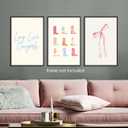 xbsifyiooa Long Live Cowgirls Canvas Wall Art, Pink Bow Coquette Poster, Set of 3 Coastal Cowgirls Wall Art, Cowgirl Boots Painting, 12x16in Unframed