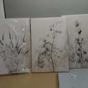 KBIERQN 3Pcs Vintage Floral Canvas Wall Art Rustic Flower Paintings Poster Prints Modern Minimalist Wildflowers Pictures Neutral Boho Wildflower For Living Bedroom Wall Decor 12x16In Framed