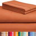 LuxClub Twin XL Sheets - Soft-Kids-Twin Bed Sheets for-Boys-and-Girls-4 PC Deep Pockets 18" Eco Friendly Wrinkle Free-Kids-Fitted Sheets Machine Washable Hotel Bedding Silky Soft- Autumn Orange