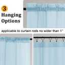 Gwine Sky Blue Sheer Curtains 96 Inches Long 2 Panels, Elegant Window Treatments Voile Curtains for Living Room, Light Filtering Rod Pocket Sheer Drapes, Each 42" Wx96