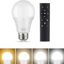 OUTON A19 LED Light Bulb with Remote Control, Efficient 9W LED Bulb (60Watt Equivalent), 810 LM, Dimmable, 3000K-6000K, E26 Base, Light Bulb with Timer for Living Room, Bedroom, 1Bulb & Remote