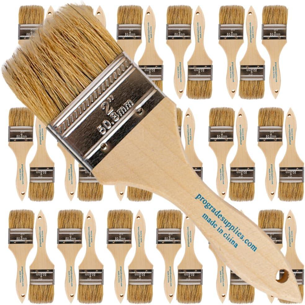 Pro Grade - Chip Paint Brushes - 36-Pack - 2 Inch Chip Brush for Paints, Stains, Varnishes, Glues, & Gesso