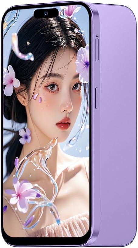 Unlocked 3G Mobile Phone, 6.6-inch Screen 16GB ROM (SD to 128GB), Dual SIM Dual Cameras, Android 10.0 OS, Face ID Cell Phones (Purple)