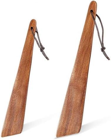 KinShare Acacia Wood Spatula Set, 2-Pack Wooden Spatulas (12” & 10”), Non-Scratch Flat Turner for Nonstick Cookware, Dishwasher Safe, Lightweight & Multipurpose