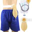 Colostomy bags, Reusable Drainable Pouches for Ostomy Ileostomy Stoma Care Portable Urine System Urinary Collection Bag with a Belt, Ostomy Supplies, Non-irritating, for Elderly&Man Day&Night (1000ml)