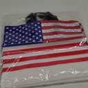 Sweetude 48 Pcs American Flag Plastic Shopping Bag with Handle 10 x 13'' Patriotic Gift Bags for Memorial Day Independence Day Party