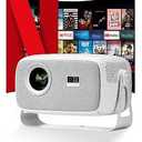 【Auto Keystone & Electric Focus】 Projector 4K Supported,Outetrails Full HD Portable Outdoor Video Projector with Built-in Speaker，Compatible with Smartphone,HDMI,USB for Home Use