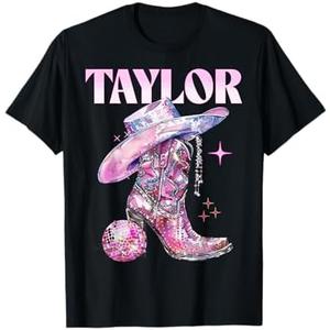 Taylor Outfit Pink Shirt Teen Girls Youth Women Name T-Shirt, Pink, XS