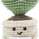 Emotional Support Crochet Cactus, Handmade Positive Cactus Crochet Plants with Encouragement Card for Desk Decor Cactus Ornament, Home or Office Decorations Mascot