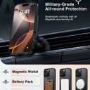 [4 in 1] Magnetic for iPhone 16 Pro Max Case, 2 Pics Privacy Screen Protectors and 1 Pic Camera Protector, Fit for MagSafe, Military Grade Shockproof Translucent Matte 16 Pro Max Cover 6.9", Black