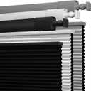 Boolegon No Drill No Tools Cellular Shades Top Down Bottom Up Honeycomb Blinds Blackout Cordless Window Blinds Easy to Install Cellular Shade for Windows,Blackout-Black,21" W x 48" H