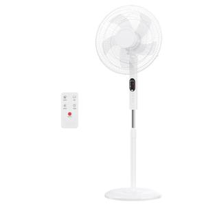 NEWBULIG 17" Pedestal Fan with Remote, 15H Auto Timer, Quiet Standing Fan for Bedroom, Living Room & Office, 3 Speeds, 3 Modes, Adjustable Height & 80 Oscillation