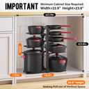 MUDEELA Pots and Pans Organizer under Cabinet 20.8" Height, Heavy Duty Adjustable Pot Pan Organizers inside Cabinet, 8-Tier Kitchen Cabinet Organizers and Storage for Big Stockpots, Heavy Cookware