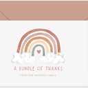 Whaline 50 Pack Baby Shower Thank You Cards Bulk Boho Rainbow Blank Note Cards Greeting Card with Envelopes Stickers Blank Card for Gender Reveal Birthday Fall (6 x 4 In)