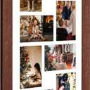 11.8x21.8 Picture Frame Display 8 opening 4X6 Picture Frame Collage,Multi Photo Frame with Mat,Plexiglass,Wall or Tabletop Decor,Walnut Wood Grain, 11.8x21.8 - (8 open4x6