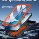 FNTCASE for iPhone 17 Phone Case: Military Grade Drop Proof Protection Mobile Cover with Kickstand | Matte Textured Rugged Shockproof TPU | Protective Sturdy Phone Case - 6.3 inch Orange