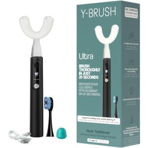 Y-Brush Ultra - Sonic Toothbrush Multiple Modes - 6-Month Battery, Advanced Plaque Removal, Whitening Technology (Ultra - Black, Adult (12-99 yo))