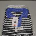 ZESICA Womens Striped Long Sleeve Tops Oversized Sweatshirt V Neck Loose Fit Tunic Tops Spring Casual Blouses (Black, M)