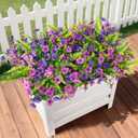 INQCMY Artificial Flowers for Outdoor Faux Plants Fake Flowers Spring Decor | 12 Bundles Faux Silk Colorful Daisy Realistic UV Resistant for Outside Home Planter Window Porch Patio Yard Decoration