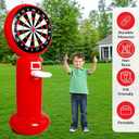 Inflatable Dart Board with Pump,5.6FT Inflatable Games Set with Basketball Hoop Feature,Dart Boards for Adults Kids,Fun Toss Games for Indoor,Outdoor,Backyard&Party Favor