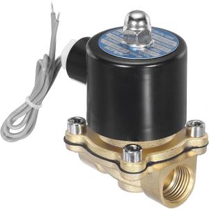 MECCANIXITY Brass Electric Solenoid Valve, 1/2" NPT 24V DC Air Valve Normally Closed for Water Gas Fuel Diesel Oil