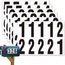 HCFQ 60 Pcs 1.5 inch Adhesive Numbers for Mailbox, DIY Reflective Number Sticker, House Numbers, Mailbox Decals, Address Number, Cars, Storage Cabinet, Trash Cans Decal Pack(Black/ White)