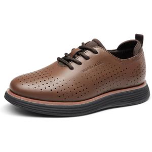 Bruno Marc Boy's MaxFlex Fashion Dress Sneakers Oxfords Classic Casual Shoes (4 Big Kid, Brown)