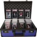 SLAB ARMOR FUSION 160+ 4 Row Psa Graded Card Storage Box Graded Card Case Psa Slab Case for Graded Psa Case Baseball Card Cases for Sports Cards Storage Sports Case (BLUE) (Blue)