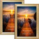 Edenseelake 11x17 Picture Frames Set of 2, Vintage Gold 11 x 17 Poster Frame for Wall Hanging Vertical and Horizontal