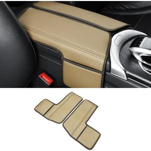 Center Console Cover Compatible with Mercedes Benz E Class W213 E200 E250 E300 E400 E450 2017-2023 and GLS Class C257 CLS450 2019-2023 Armrest Cover Pad Leather Cushion Protector with Pocket